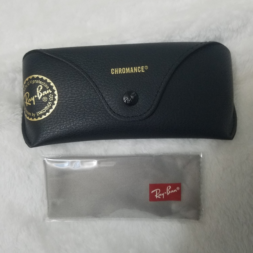 Ray-Ban Textured Chromance Sunglass and Eyewear Case with Microfiber Cloth